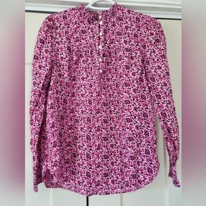 Loft pink floral blouse